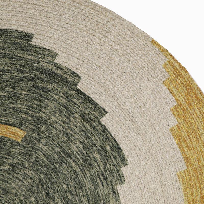 Spiro Round Cotton Rug - Yellow & Green media 5