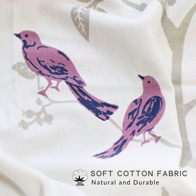 Tranquebar Home Nature Wings Cotton Curtains(Pink) - Set Of Two media 4