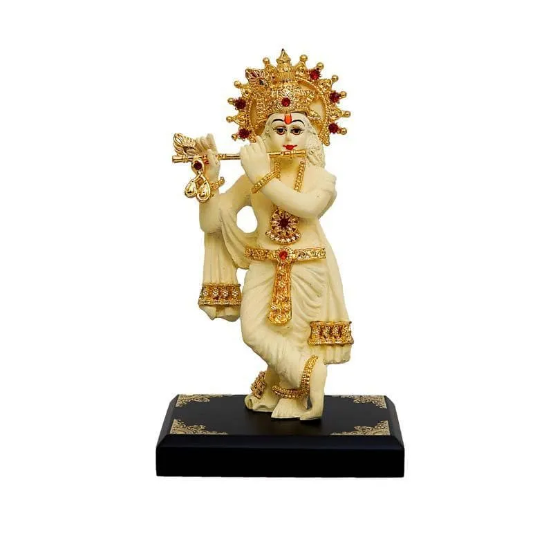 Standing Krishna Murti - Beige media 4