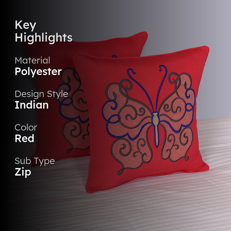 Spring Shalabham Embroidered Cushion Cover - Set Of Two media 2