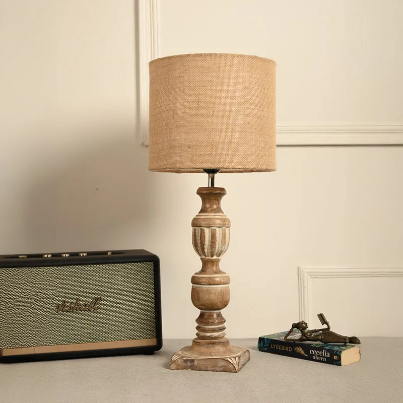 Candela Carve Fabric Table Lamp - Beige media 2