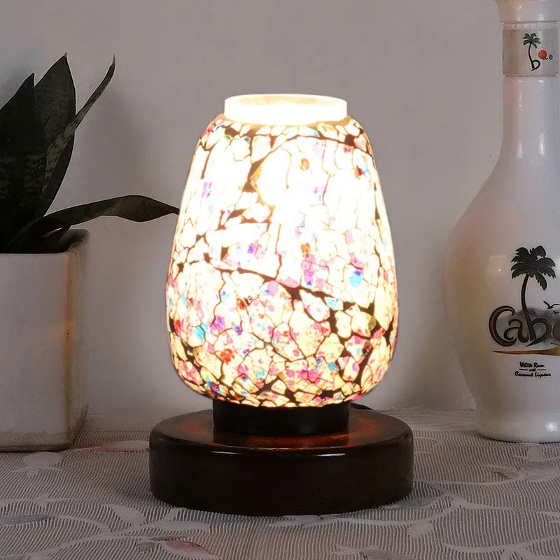 Aurylin Glass Table Lamp With Wooden Base - Multicolor media 3