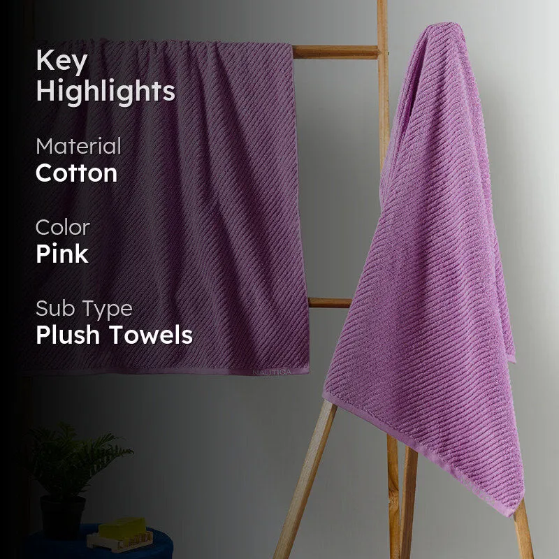 Nautica Riviera Soft Cotton Bath Towel (Lilac) - Set Of Two media 2