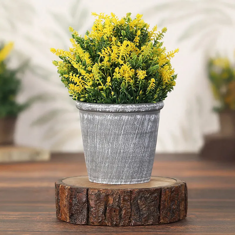 Abela Artificial Plant With Black Plastic Pot - Set Of Two media 6
