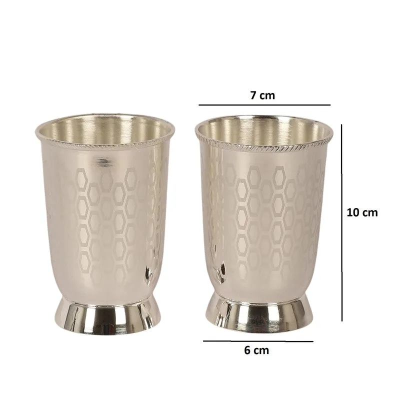 Silver Gleam Drinking Glass Duo (300 mL Each) - Three Piece Set media 11