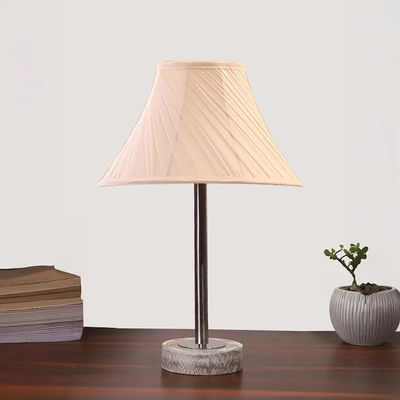 Twistra Rodin Wooden Table Lamp - Ivory,Silver,White media 3