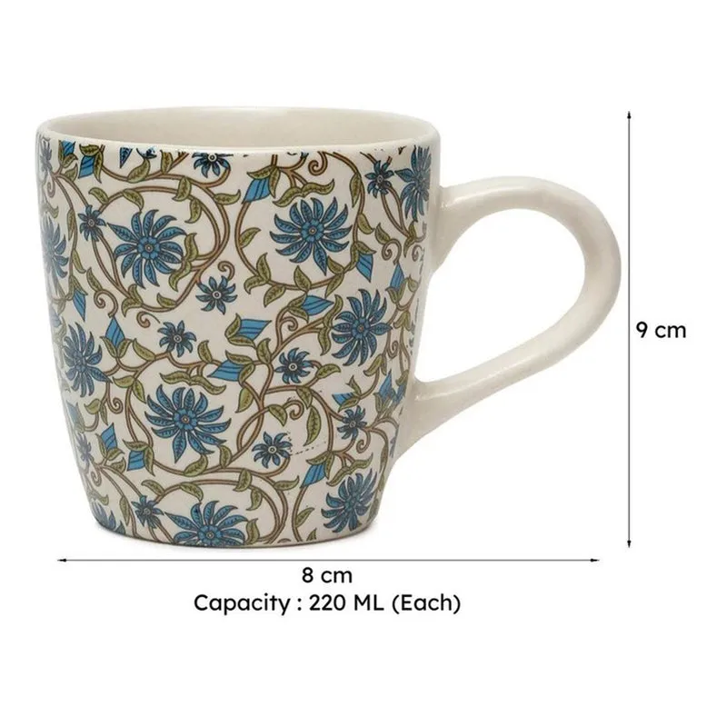 Amber Ceramic Tea Cup (220 mL Each) - Set Of Six - 6