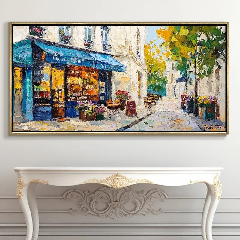 Indigo Alleys Canvas Wall Painting With Frame media 5
