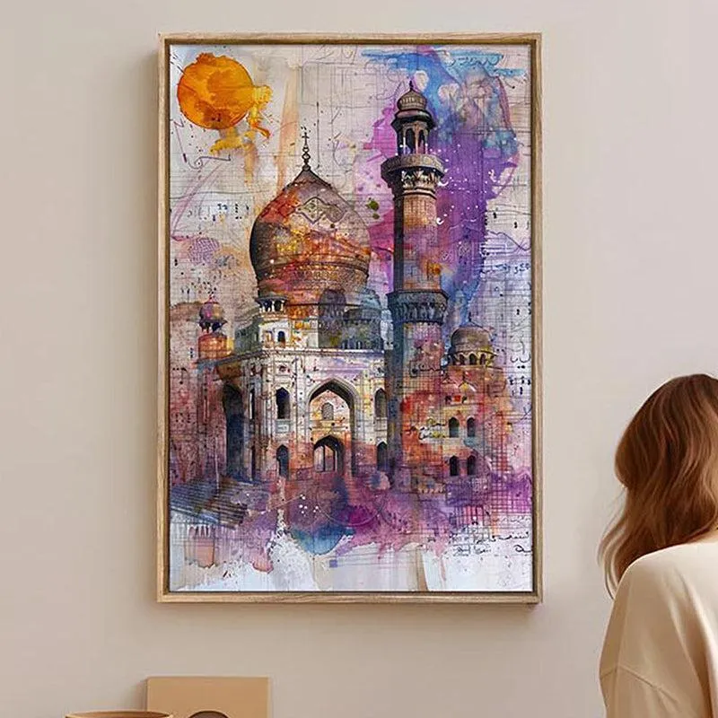 Rang-e-Taj Canvas Traditional Wall Art With Frame media 4