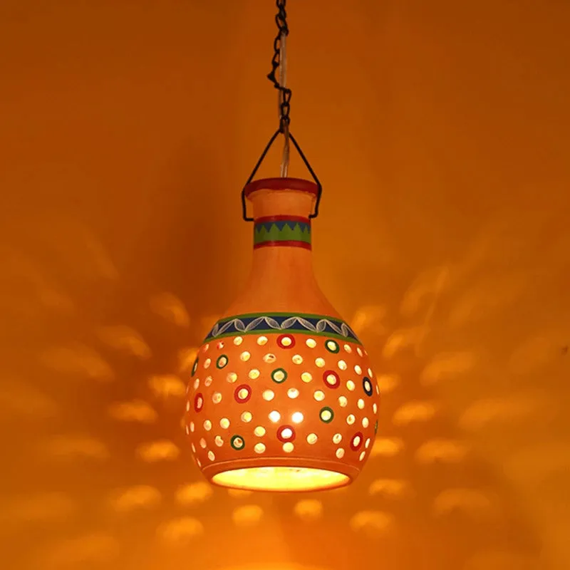 Shaheera Handcrafted Terracotta Ceiling Lamp media 1