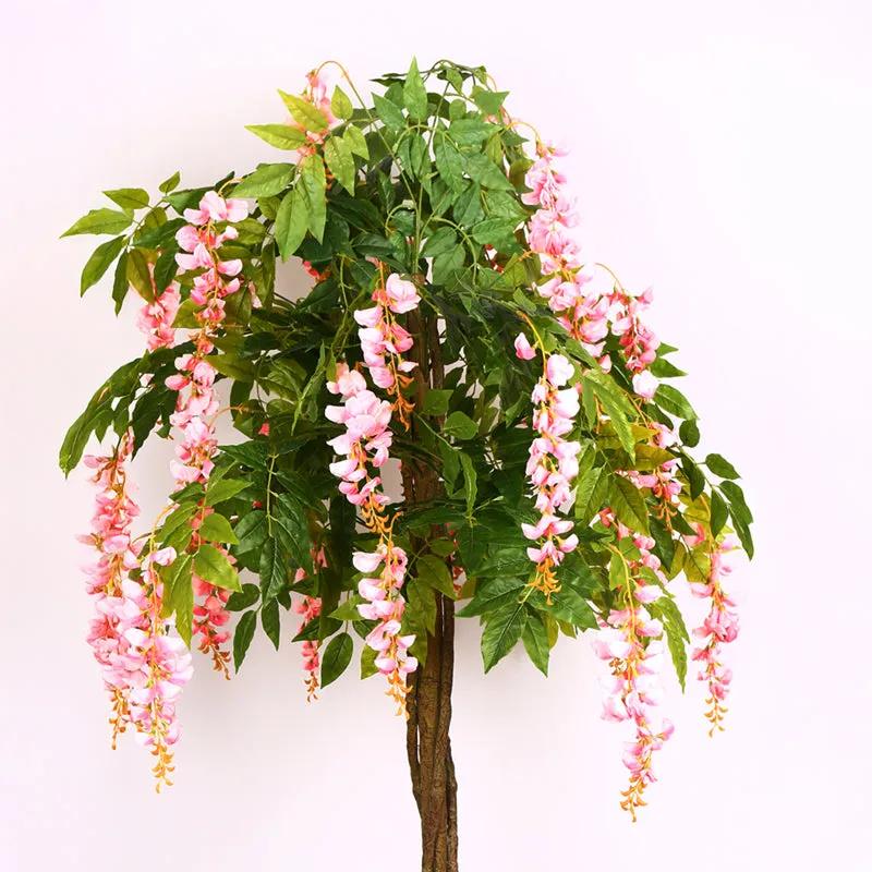 Verdiq Artificial Flowering Plant With Black Plastic Pot (Pink) - 6 Feet media 5