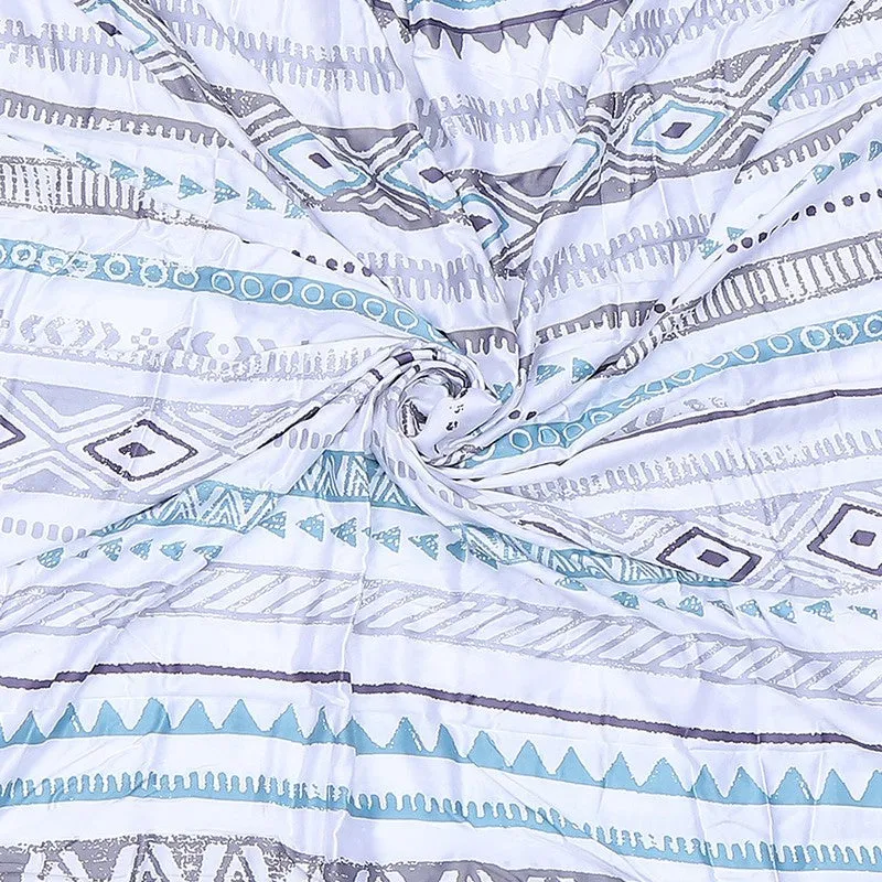 Monte Carlo Linear Geometric Polyester Duvet Covers (Blue) - 210 GSM media 6