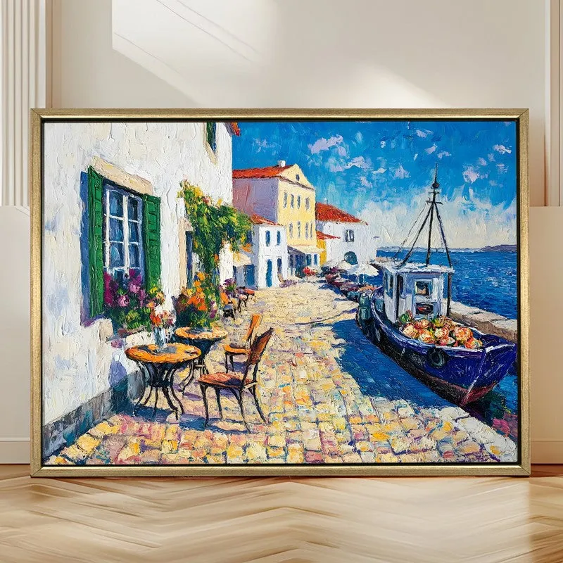 Cafe Promenade Canvas Wall Painting With Frame media 4