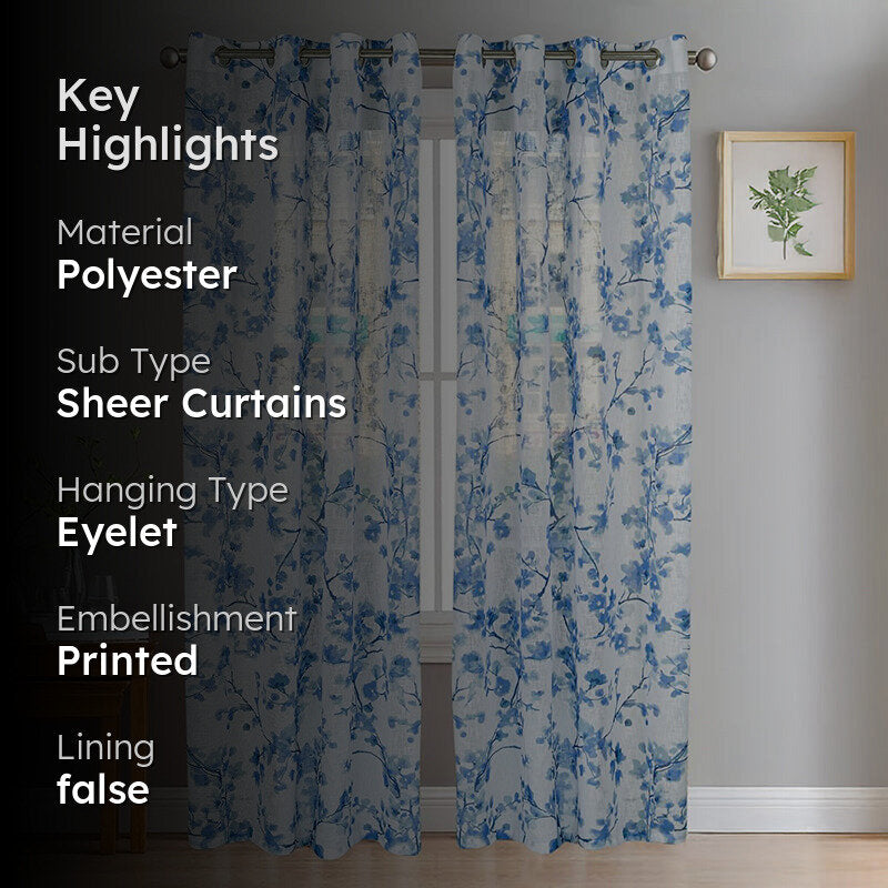 Elaris Linen Texture Sheer Curtain - Set Of Two media 2