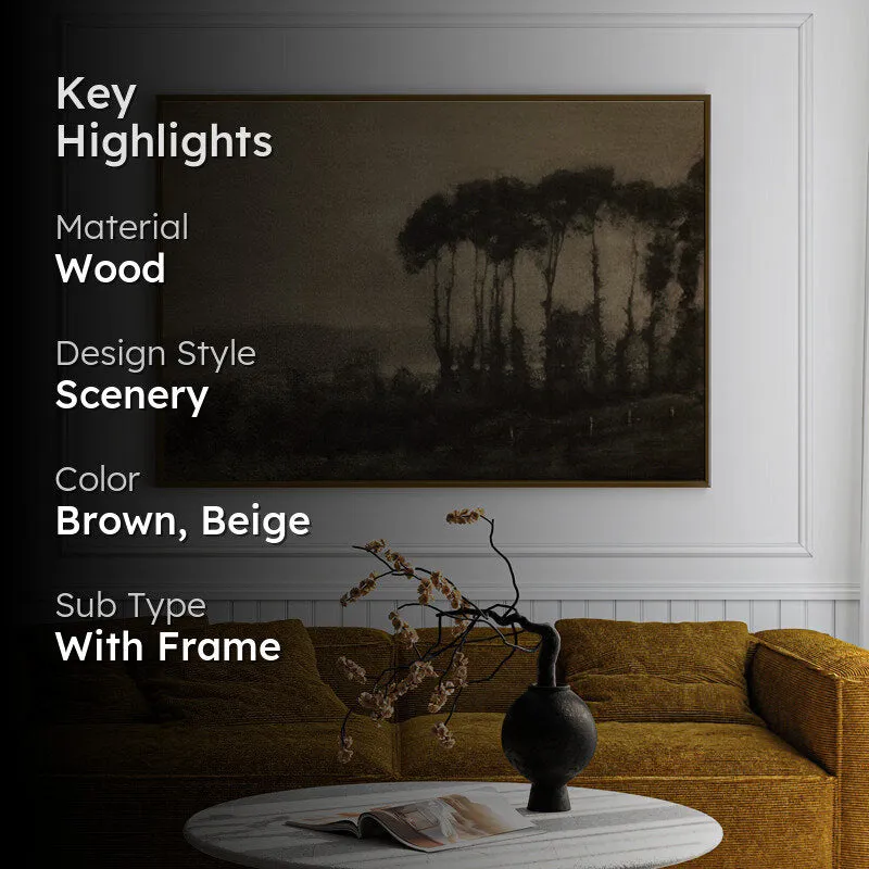 Shades Of Trees Wood Wall Art With Frame - Black media 2