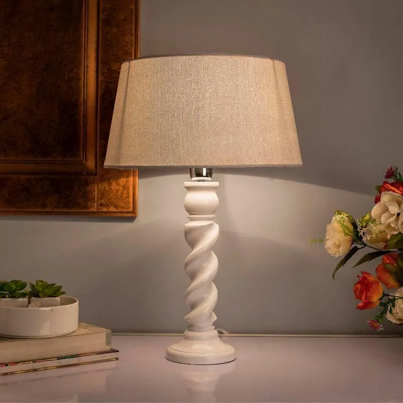 Serenity Shade Fabric Table Lamp - Beige,White media 1