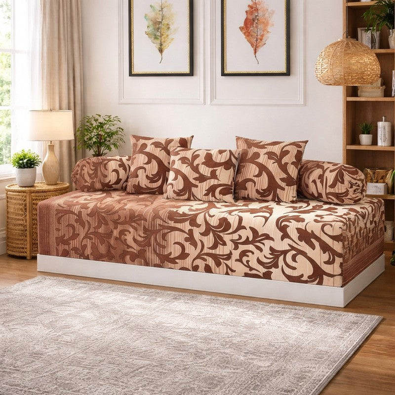 Silora Printed Diwan Set - Six Piece Set
