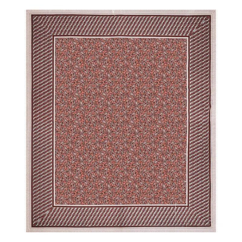 FloralNest Cotton Bedsheet (Red) - 144 TC media 4