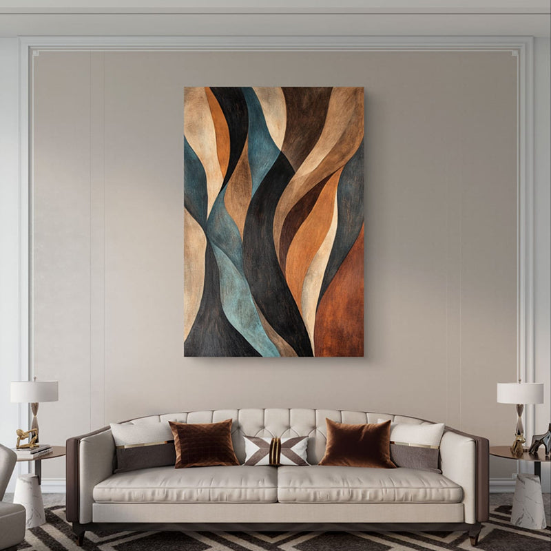 Earthen Curves Canvas Wall Painting