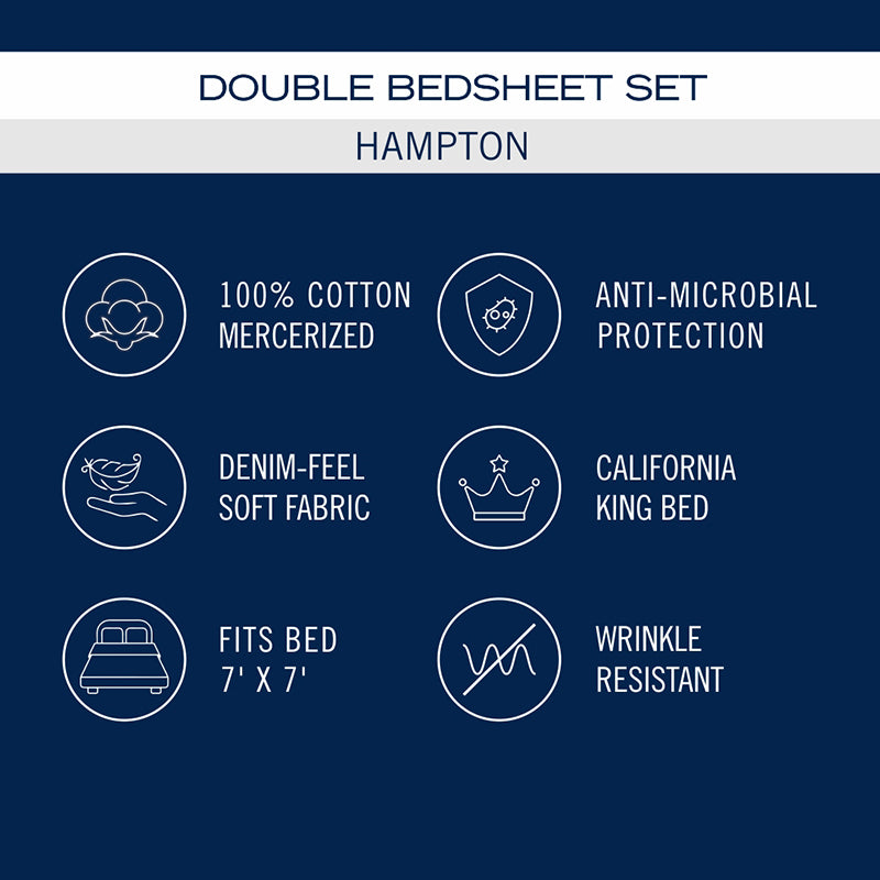 Nautica Stripe Symphony Cotton Bedsheet (Red & Grey) - 210 TC media 8
