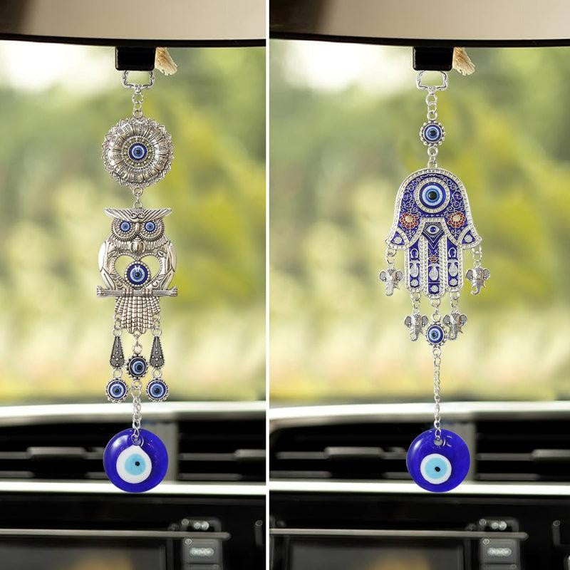 Magic Owl & Hamsa Palm Evil Eye Metal Wall Accent - Set Of Two media 4