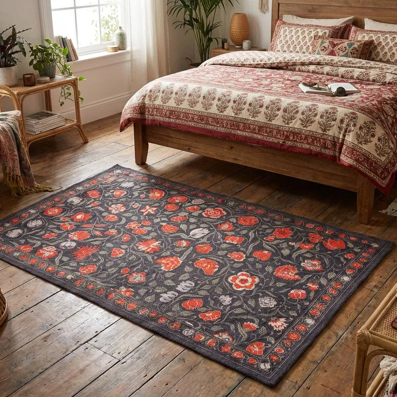 Floral Rush Cotton Hand Woven Cotton Rug media 4