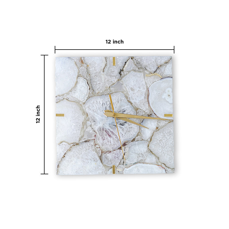 Andora Agate Wall Clock - White media 5