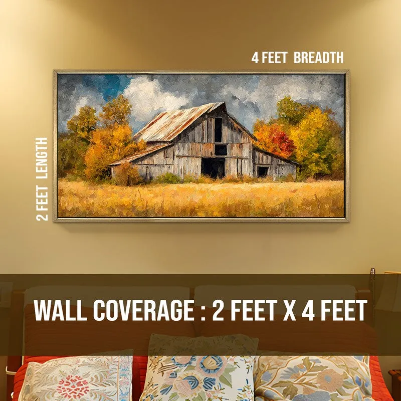 Ochre Fields Canvas Wall Painting With Frame media 8