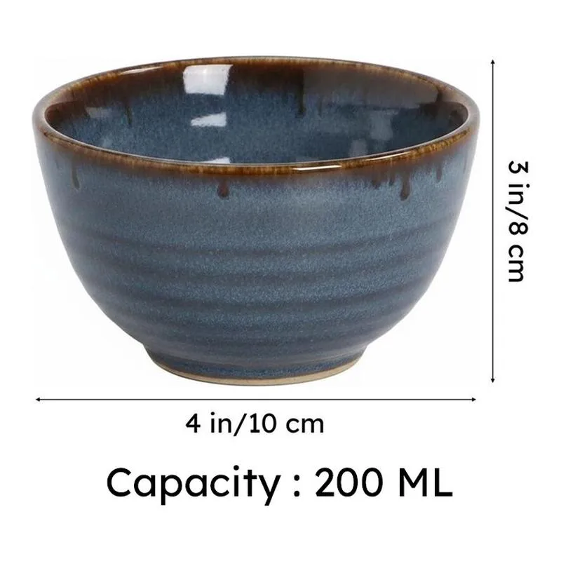 Celeste Snack Bowls (Blue,200 mL Each) - Set Of Six media 6