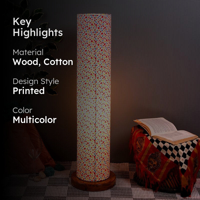 Color Splash Agia Wooden Tower Floor Lamp With Jute Shade - media 2
