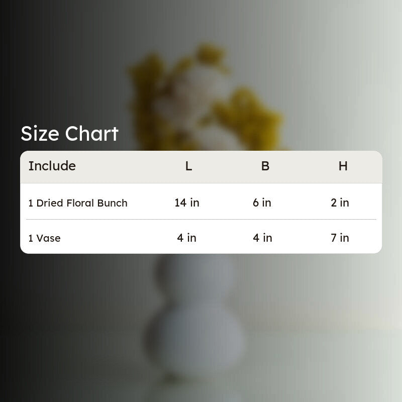 Nima Yellow Dried Flower Bunch With Vase media 6