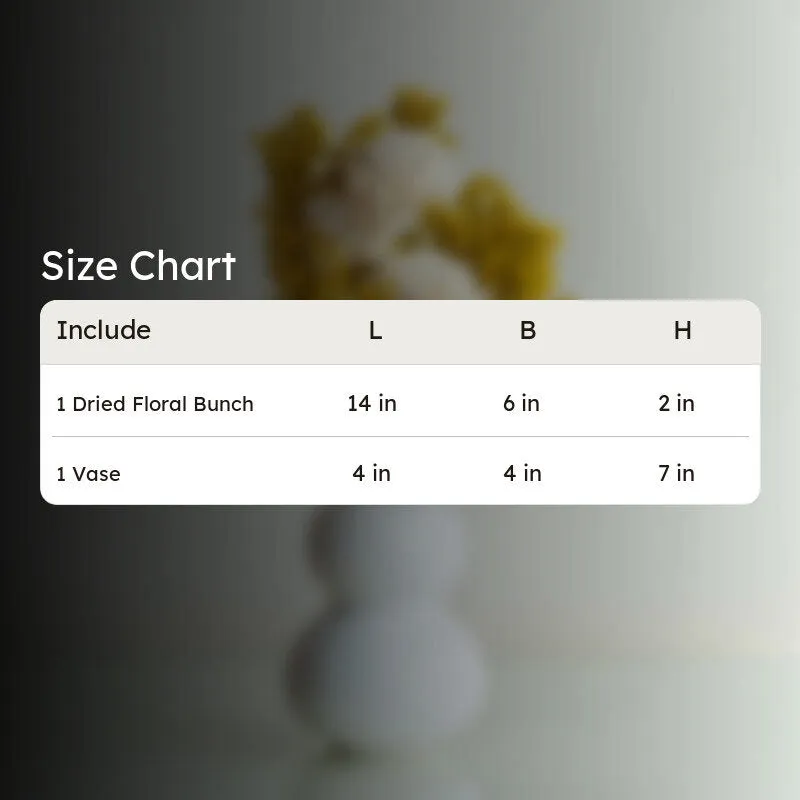Nima Yellow Dried Flower Bunch With Vase media 6