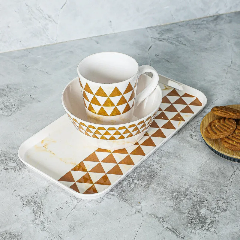 Mivono Serving Set (Brown & White) - Three Piece Set media 1