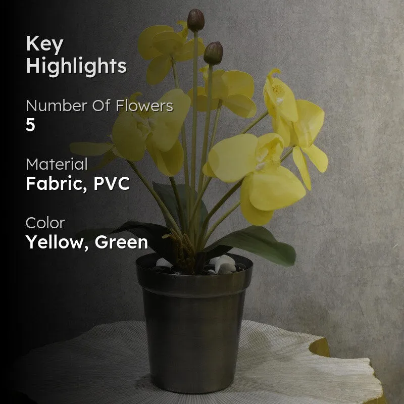 Realistic Artificial Orchid Flower Bunches - Yellow media 2