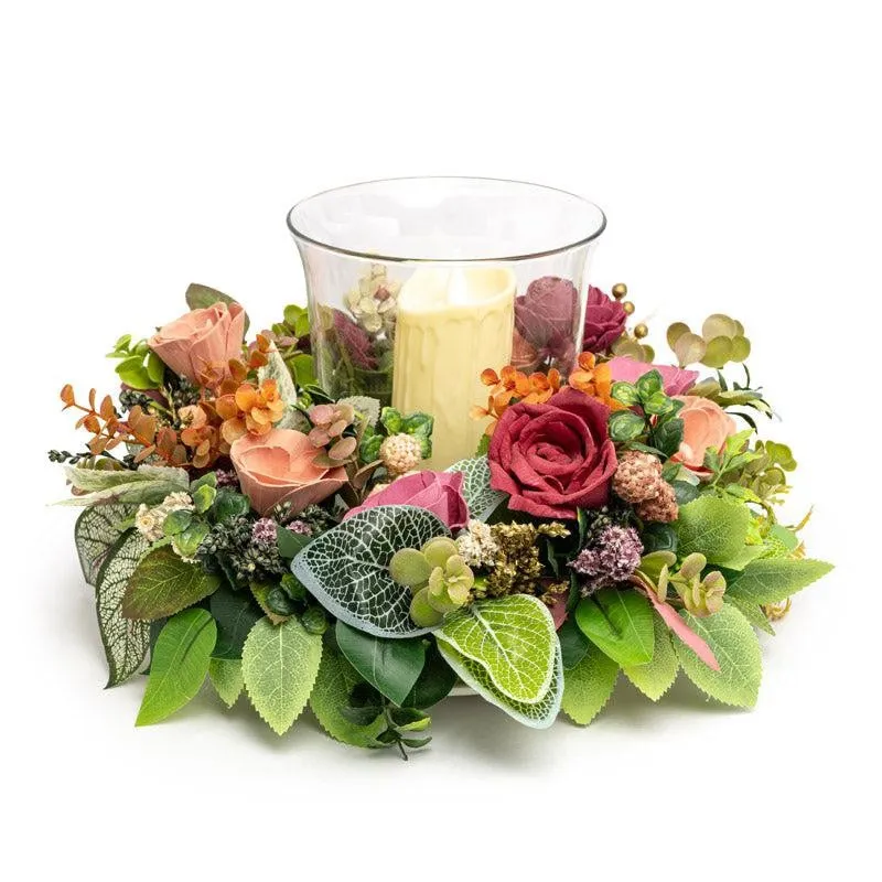 Asva Solawood Floral Tray With Battery Candle media 5
