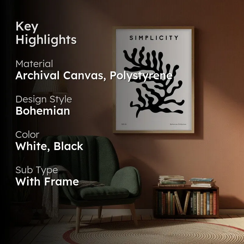 Natural Rhythm Canvas Wall Painting With Brown Frame media 2