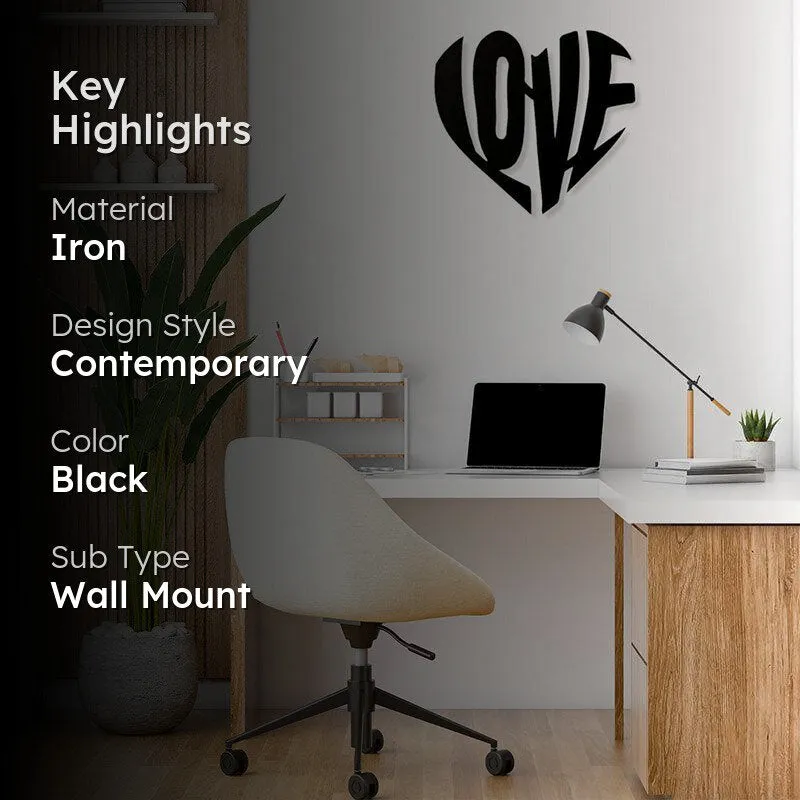 Love Heart Black Iron Wall Accent media 2