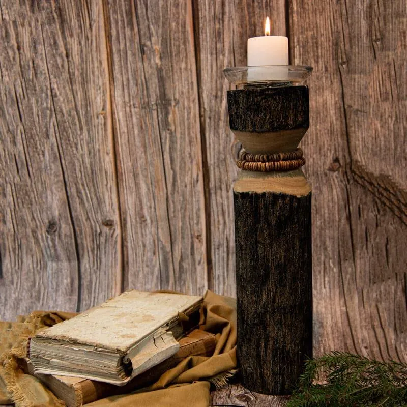 Vegona Wood Candle Holder - Brown media 1