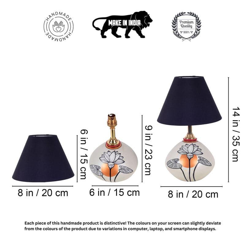 Silver Bloom Terracotta Table Lamp - Multicolor media 6