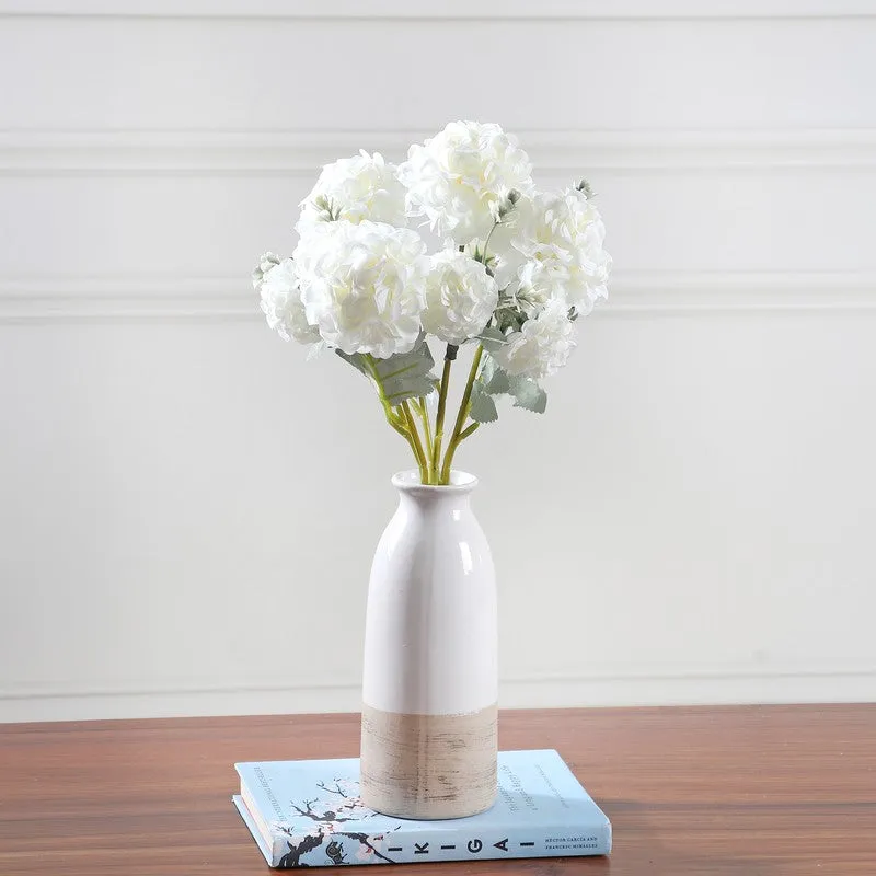 Blushen Carnation Fabric Arificial Flower - White media 1