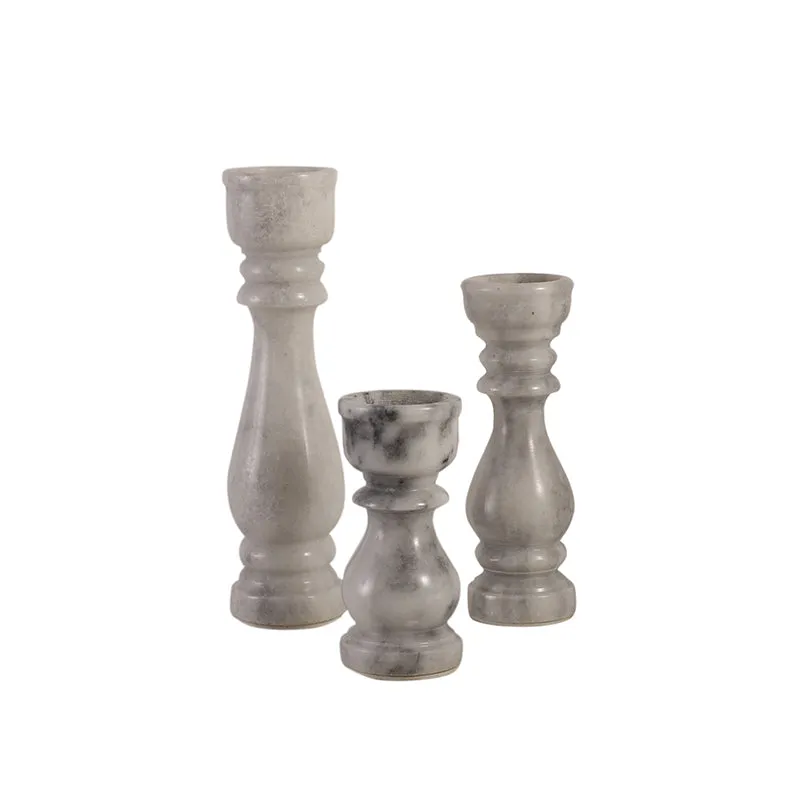 Calcutta Carve Marble Candle Holder - Set Of Three media 5
