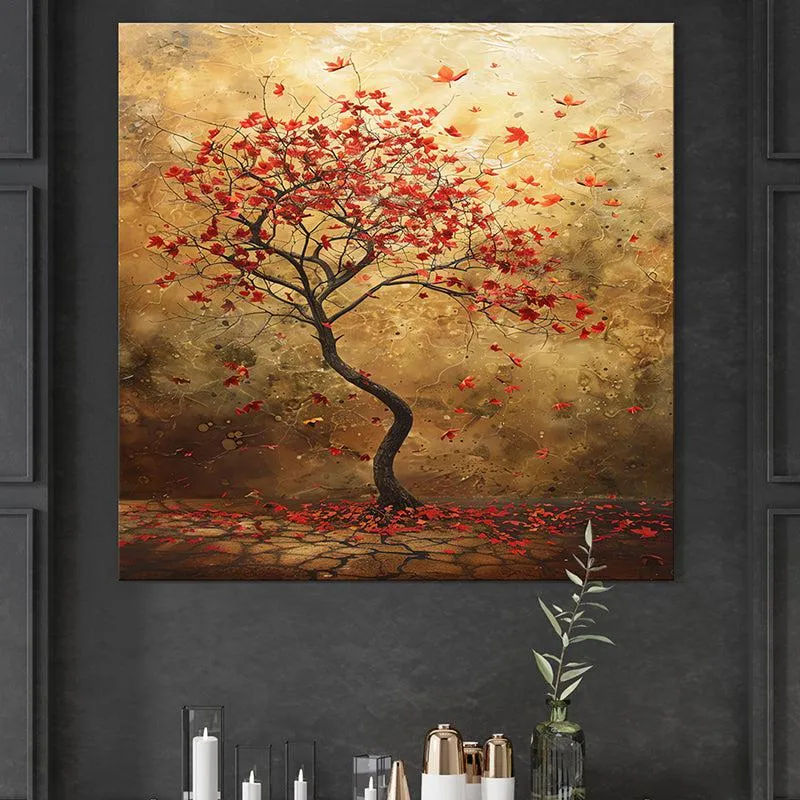 Solitary Fall Beauty Wall Painting media 1