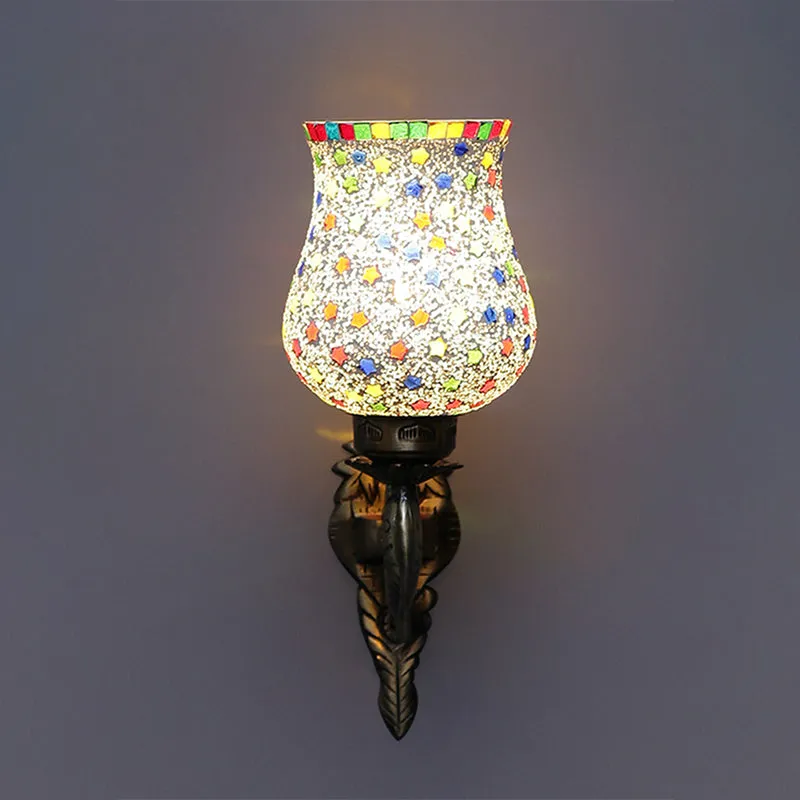 Ekta Ziada Mosaic Glass & Metal Wall Lamp media 1