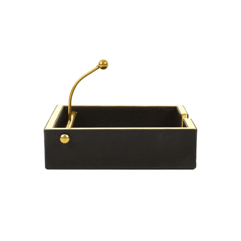 Vautch Faux Leather Tissue Holder - Black media 5