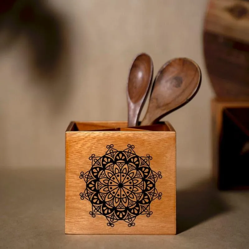 Hira Ethnic Cutlery Holder - Brown media 1