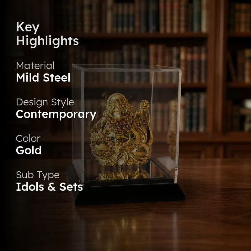 GoldenBudhha 24K Gold Plated Mild Steel Showpiece media 2