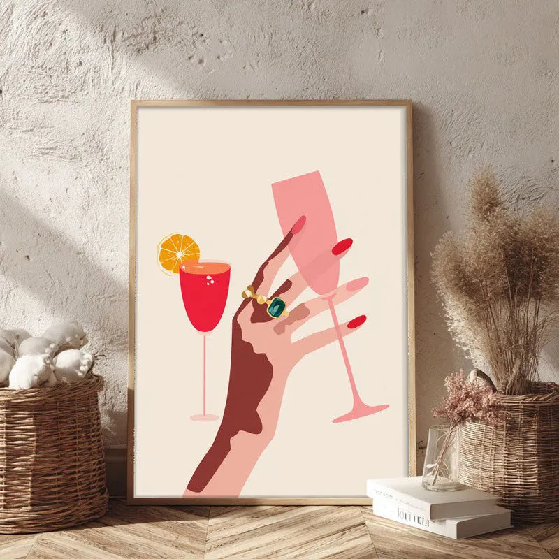 Glamora Canvas Wall Painting - Brown Frame media 3