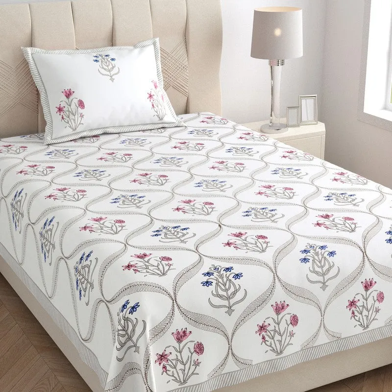 Mukta Space Cotton Bedsheet (Pink, Blue) - 180 TC media 3