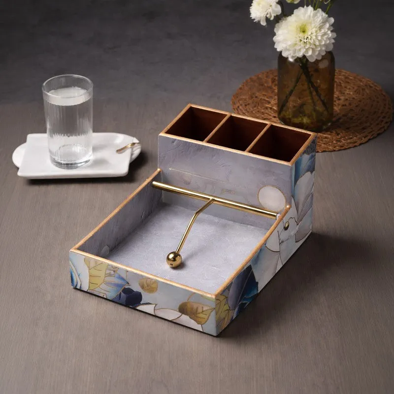 Rosy Wooden Cutlery & Tissue holder media 3
