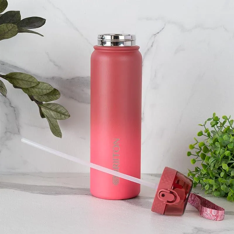 Hydrona Hot & Cold Thermos Water Bottle (Red & Pink) - 1000 mL media 3